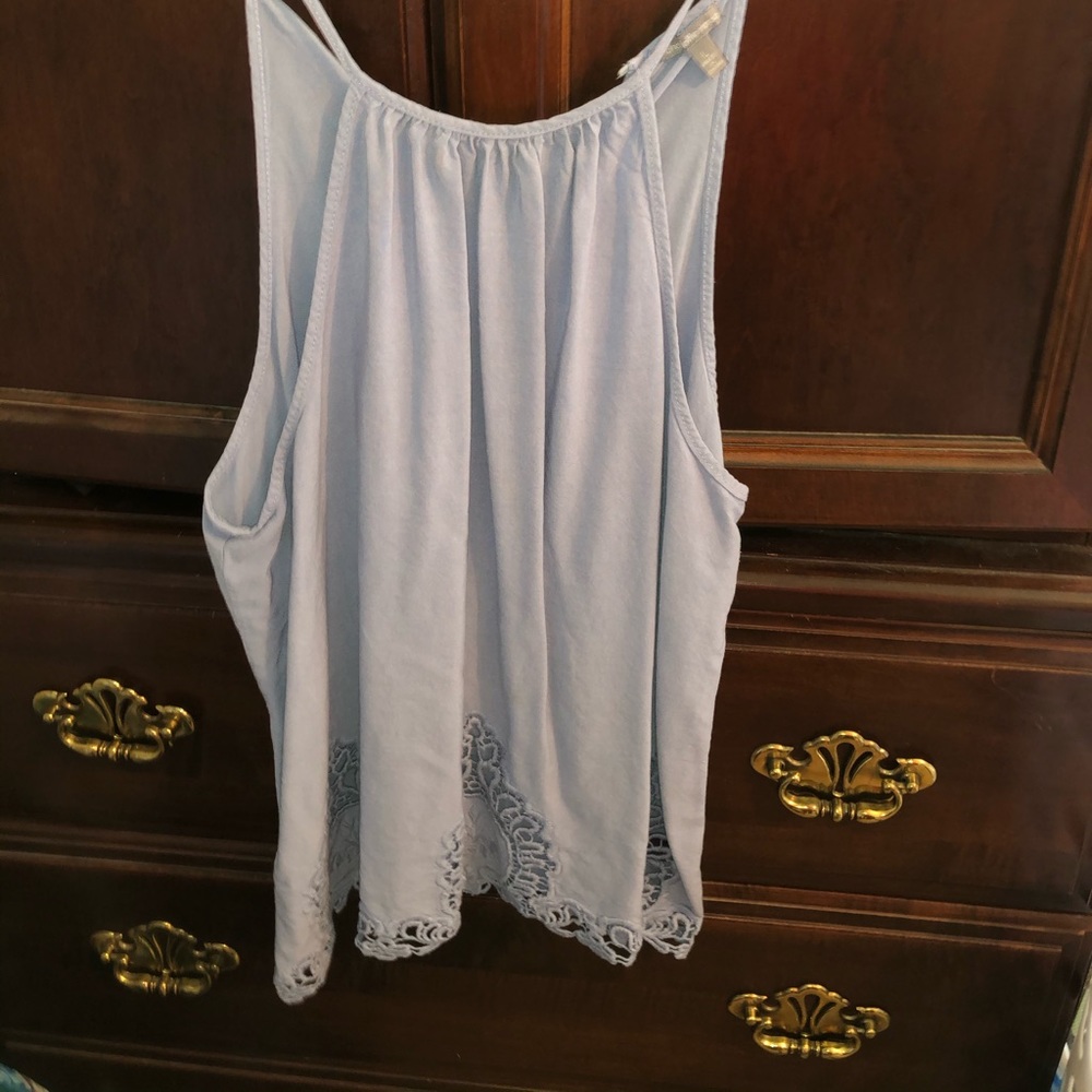 Tank top with lace detail